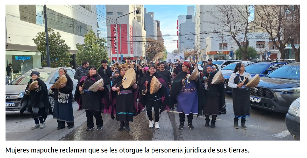 Mujeres mapuche reclaman que se les otorgue la personería jurídica de sus tierras.
