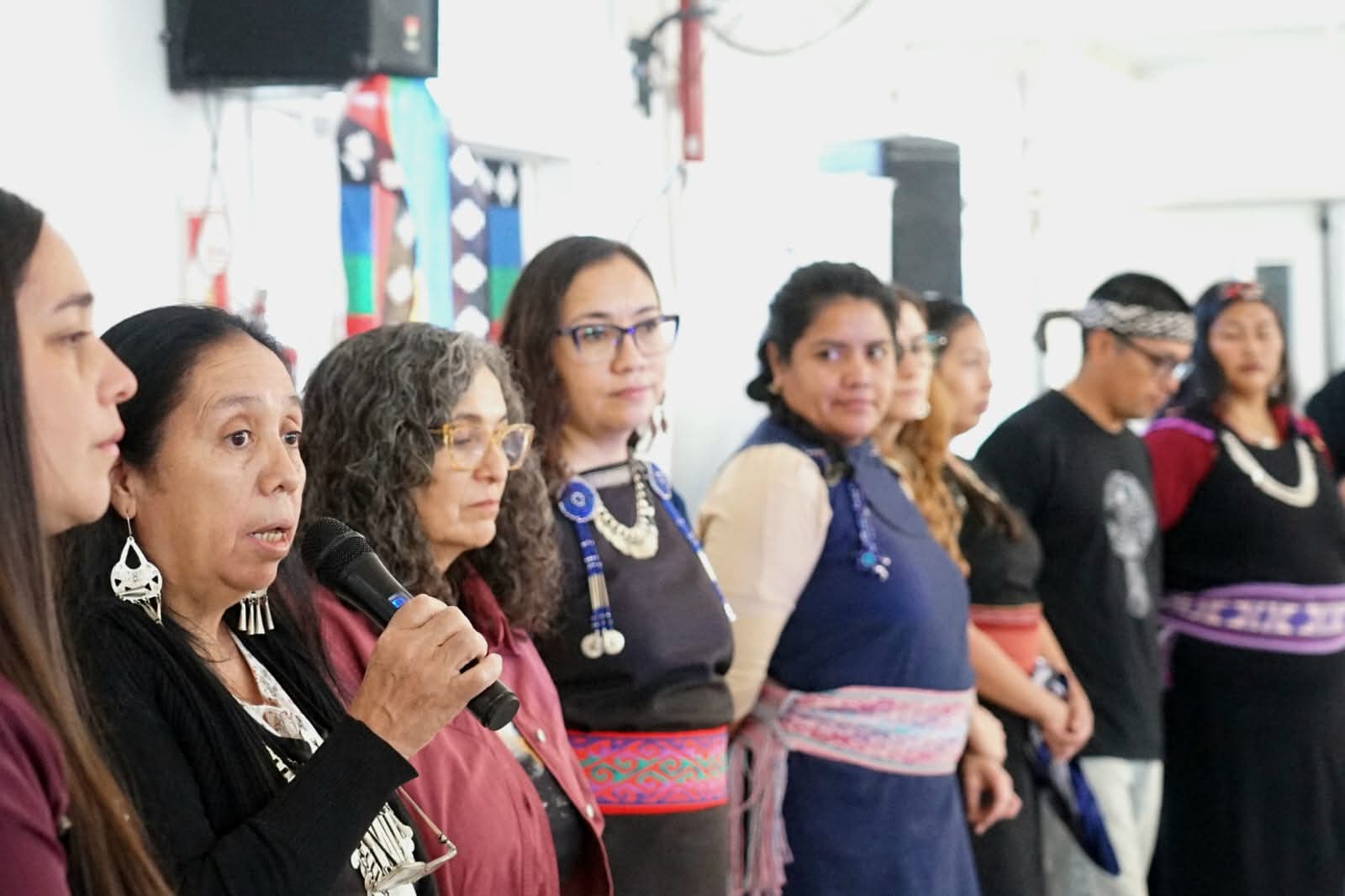 Docentes participando del taller de lenguas preexistentes y educación intercultural en Neuquén.