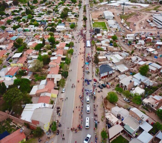 Una imagen aérea de la zona del barrio Alto Godoy en Neuquén, donde ocurrió el femicidio.