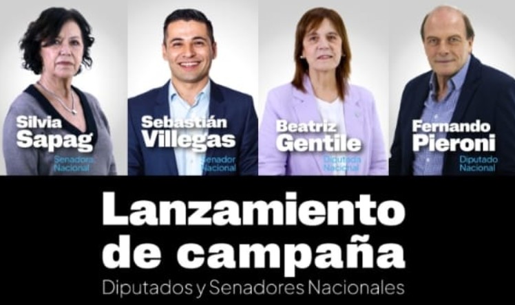 otografía de los principales referentes de Fuerza Patria Neuquén, incluyendo a Ramón Rioseco y Silvia Sapag.