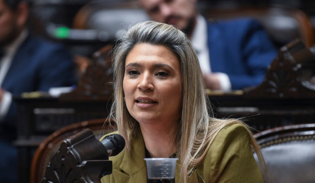 Imagen de la senadora Nadia Márquez junto a capturas de su declaración jurada y la analista Ivy Cángaro.