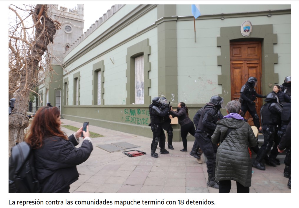 La represión contra las comunidades mapuche terminó con 18 detenidos.
