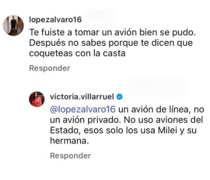 Imagen de las redes sociales de la vicepresidente de la nación