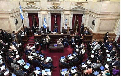 Interior del Salón de Sesiones de la Cámara de Senadores de Argentina.