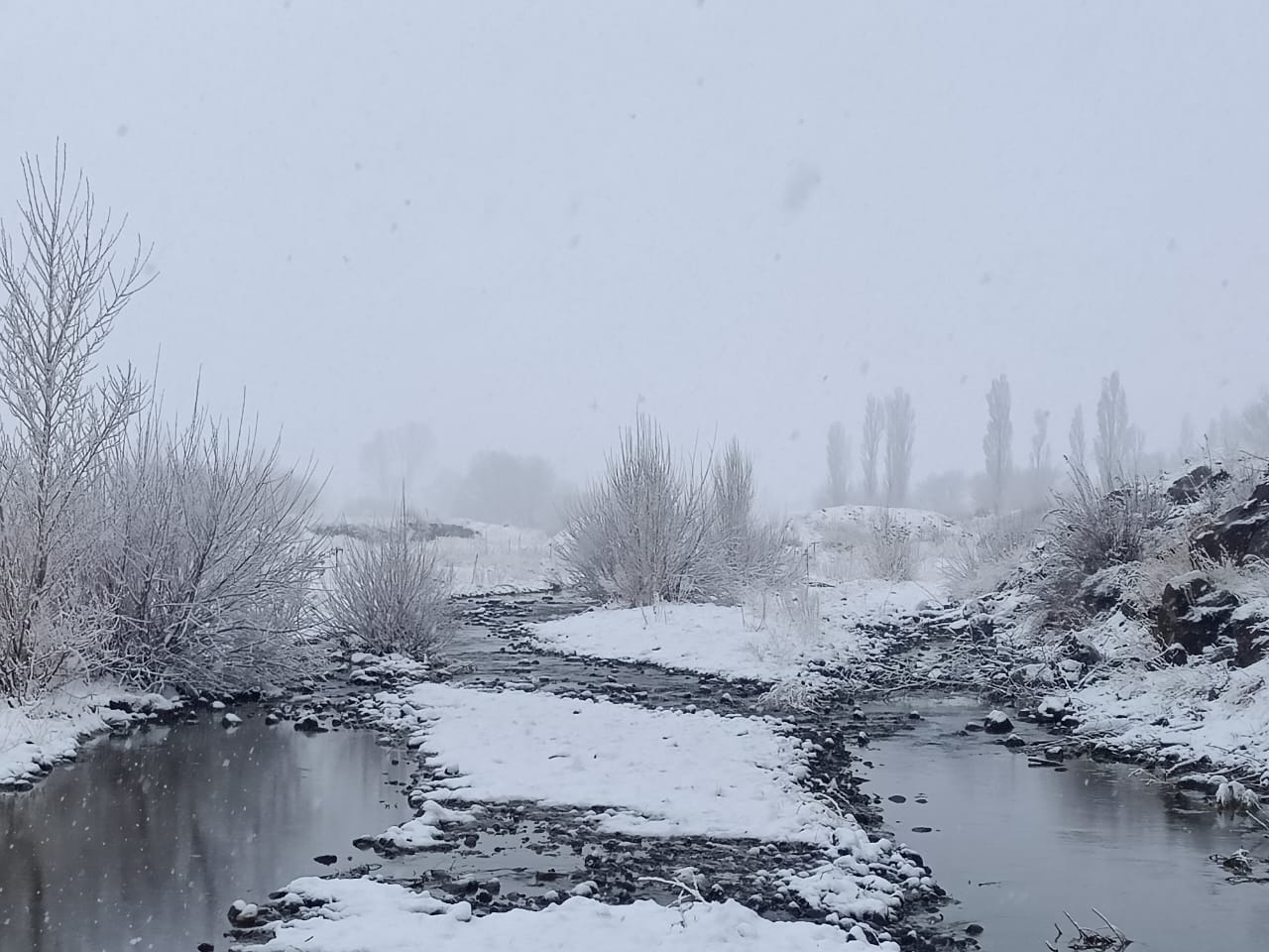  Fotografía de una carretera de Neuquén nevada.