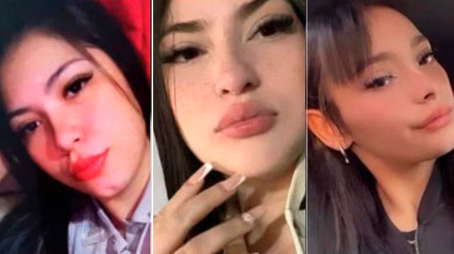 Collage con los rostros de Brenda Brisa Casas, Morena Boden y Lara Candela Guerrero (15 años), víctimas del triple femicidio de Florencio Varela.